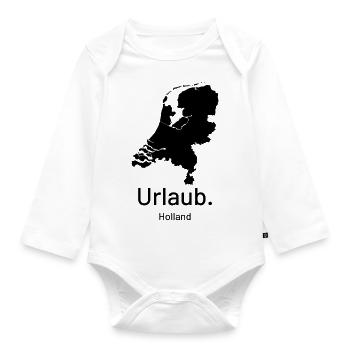 Niederlande. Urlaub. Holland. - Baby Bio-Langarm-Body - Weiß - Vorne