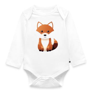 Cute Animal - Baby Bio-Langarm-Body - Weiß - Vorne