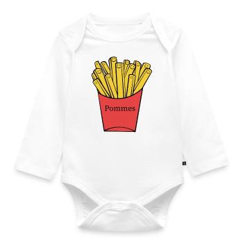 French fries - Organic Longsleeve Baby Bodysuit - white - Front