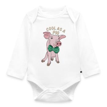 Cool as a Pig - Baby Bio-Langarm-Body - Weiß - Vorne