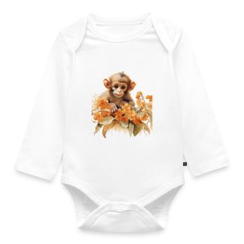 Kleiner Dschungelträumer - Baby Bio-Langarm-Body - Weiß - Vorne