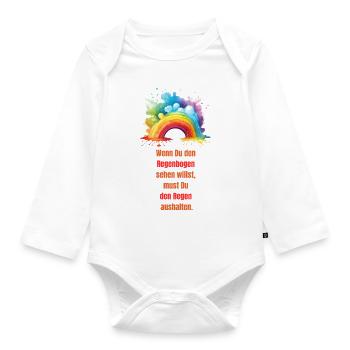 Play of colours of life - Organic Longsleeve Baby Bodysuit - white - Front