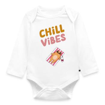 Chill Vibes - Organic Longsleeve Baby Bodysuit - white - Front