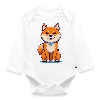 Sly Shiba Inu - Mischief Plotter - Organic Longsleeve Baby Bodysuit - white - Front