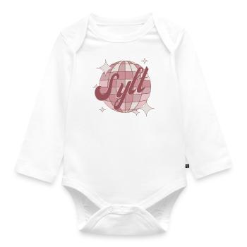Sylt Urlaub Souvenirs Kleidung pink retro - Baby Bio-Langarm-Body - Weiß - Vorne