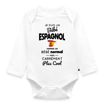 Bébé Espagnol comme un Bébé normal mais plus Cool - Body Bébé bio manches longues - blanc - Devant