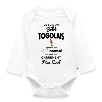 Bébé Togolais comme un Bébé normal mais plus Cool - Body Bébé bio manches longues - blanc - Devant