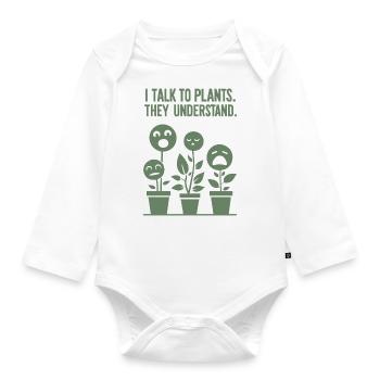 Comprendre les plantes : la communication avec le vert - Body Bébé bio manches longues - blanc - Devant
