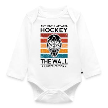Hockey the Wall - Organic Longsleeve Baby Bodysuit - white - Front