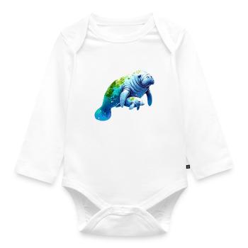 Seekuh mit Kalb mein Spirit Animal - Baby Bio-Langarm-Body - Weiß - Vorne
