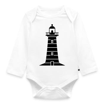 lighthouse - Organic Longsleeve Baby Bodysuit - white - Front
