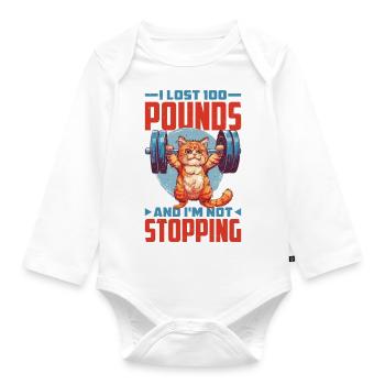 I Lost 100 Pounds And I'm Not Stopping 22 - Organic Longsleeve Baby Bodysuit - white - Front