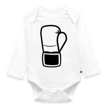 Boxing Glove - Organic Longsleeve Baby Bodysuit - white - Front
