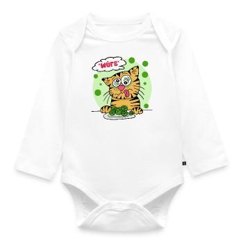 "choke" Brussels sprouts! - Organic Longsleeve Baby Bodysuit - white - Front