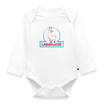 Lama Classe Classe Animal Lama - Body Bébé bio manches longues - blanc - Devant