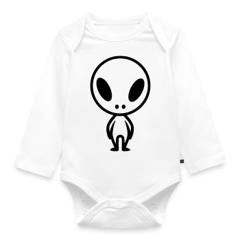 alien - Body Bébé bio manches longues - blanc - Devant