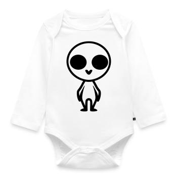 alien - Organic Longsleeve Baby Bodysuit - white - Front