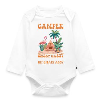 Camper Queen Classy Sassy And Bit Smart Assy 2 - Baby Bio-Langarm-Body - Weiß - Vorne