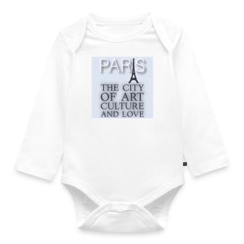 Paris - Baby Bio-Langarm-Body - Weiß - Vorne