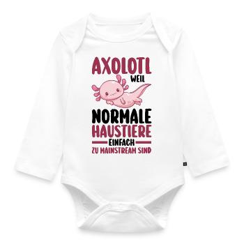 Axolotl - Organic Longsleeve Baby Bodysuit - white - Front
