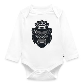 Couronne de gorille - Body Bébé bio manches longues - blanc - Devant