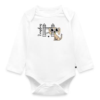 Rosalinde in London - Baby Bio-Langarm-Body - Weiß - Vorne
