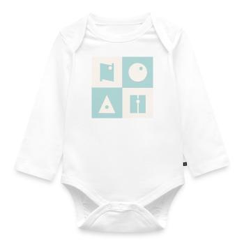 Noah Name Baby Junge Jungenname - Baby Bio-Langarm-Body - Weiß - Vorne