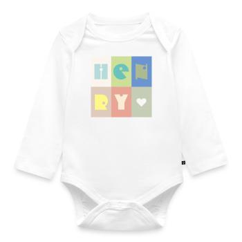 Henry Name Baby Junge bunt - Baby Bio-Langarm-Body - Weiß - Vorne