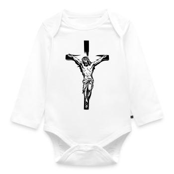 Jesus Christ - Organic Longsleeve Baby Bodysuit - white - Front