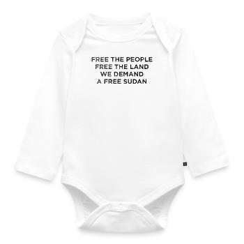 Befreie das Volk, befreie das Land – Sudan Freedom - Baby Bio-Langarm-Body - Weiß - Vorne