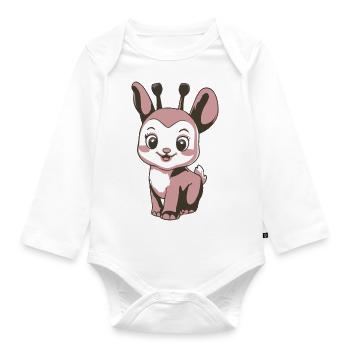 CUTE ANIMAL - Organic Longsleeve Baby Bodysuit - white - Front
