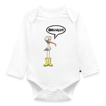 Seagull speech bubble Delulu - Organic Longsleeve Baby Bodysuit - white - Front