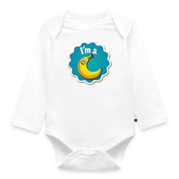 I'm a Banana - Fasching Karneval - Baby Bio-Langarm-Body - Weiß - Vorne