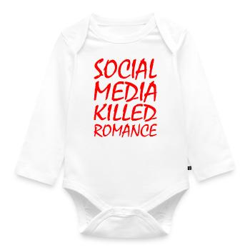 social media killed romance - Baby Bio-Langarm-Body - Weiß - Vorne