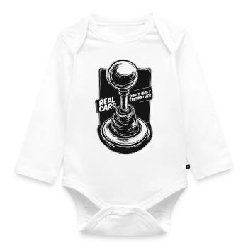 Manual Cars - Organic Longsleeve Baby Bodysuit - white - Front