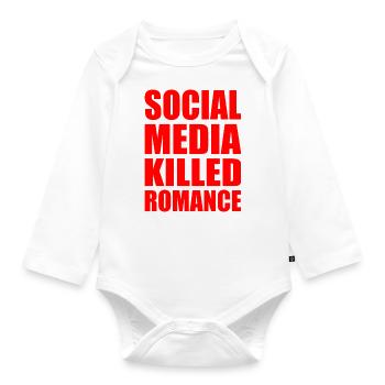 social media killed romance - Baby Bio-Langarm-Body - Weiß - Vorne