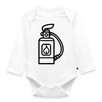 fire extinguisher - Organic Longsleeve Baby Bodysuit - white - Front
