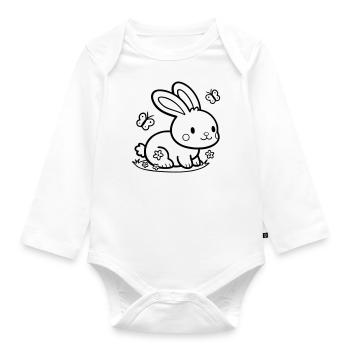 Lapin mignon Lapin - Body Bébé bio manches longues - blanc - Devant