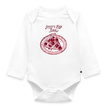 Cherry Pie Time - Organic Longsleeve Baby Bodysuit - white - Front