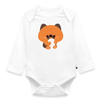 German Shepherd Puppy Toddler - Organic Longsleeve Baby Bodysuit - white - Front