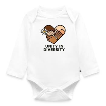 Unity in Diversity - Organic Longsleeve Baby Bodysuit - white - Front