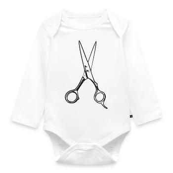 Schere - Baby Bio-Langarm-Body - Weiß - Vorne