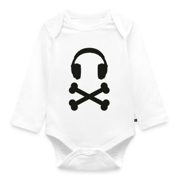 music pirat - musik piraten - Baby Bio-Langarm-Body - Weiß - Vorne