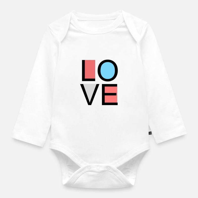 Liebe - Baby Bio-Langarm-Body - Weiß