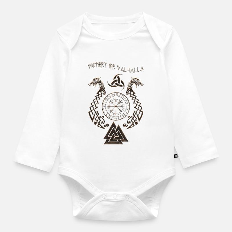Wikinger-Symbol - Baby Bio-Langarm-Body - Weiß