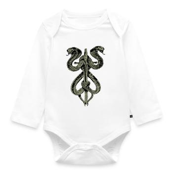 Snake Sword Gothic Fashion Fun Fun - Organic Longsleeve Baby Bodysuit - white - Front