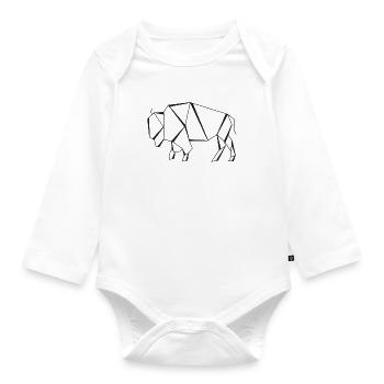 Buffalo - Geometric - Organic Longsleeve Baby Bodysuit - white - Front