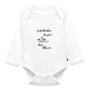 In Gedanken Barfuß am Meer - Baby Bio-Langarm-Body - Weiß - Vorne
