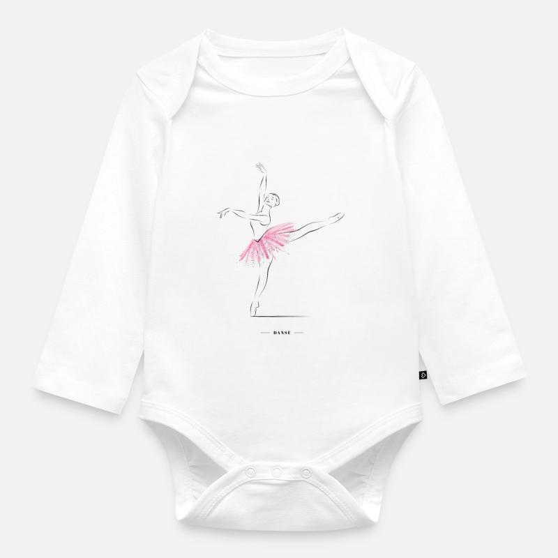 danseuse de ballet - Body Bébé bio manches longues - blanc