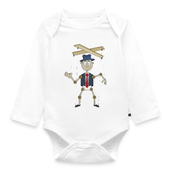 A fun puppet - Organic Longsleeve Baby Bodysuit - white - Front